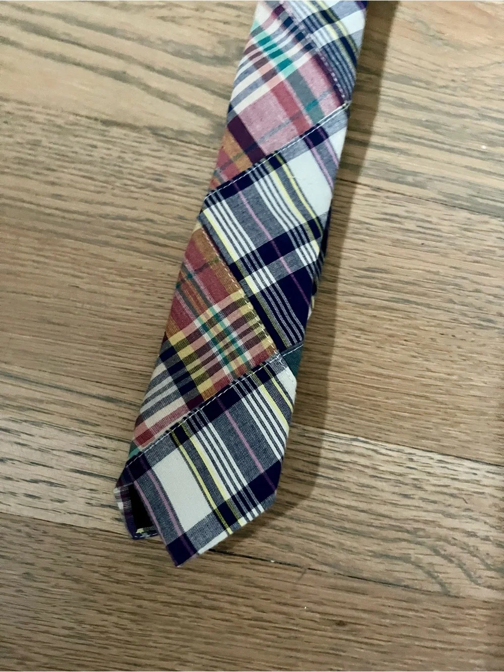 J.Crew Boys' summer plaid patchwork tie / 52 / COVE MULTI. 100% cotton.